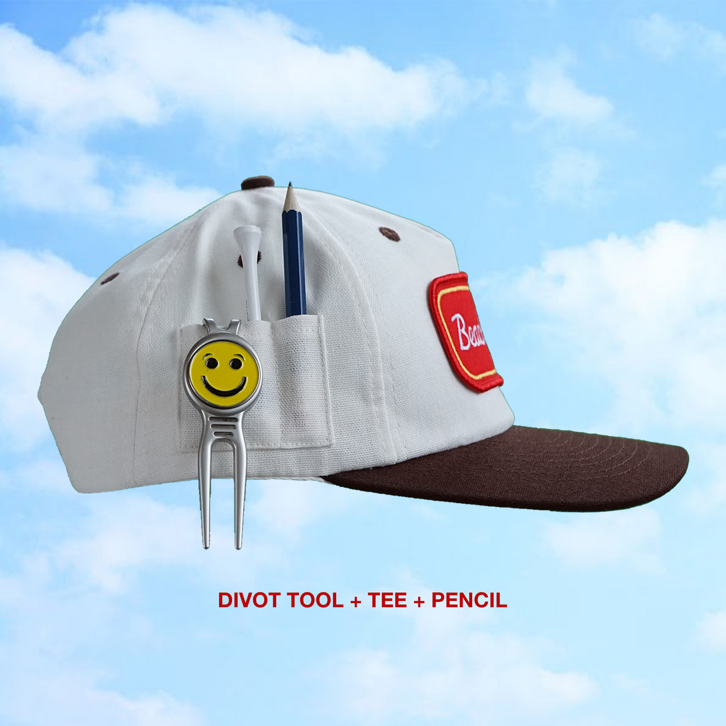The Pocket Hat (White + Brown)