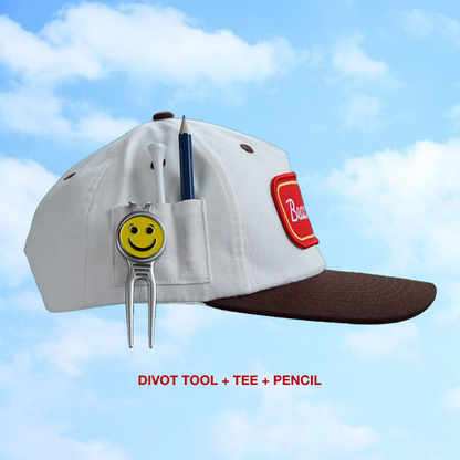 The Pocket Hat (White + Brown)