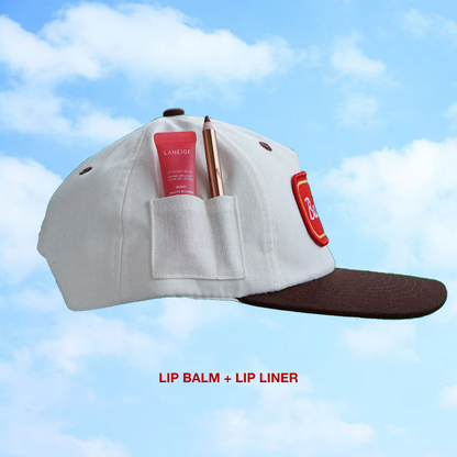 The Pocket Hat (White + Brown)